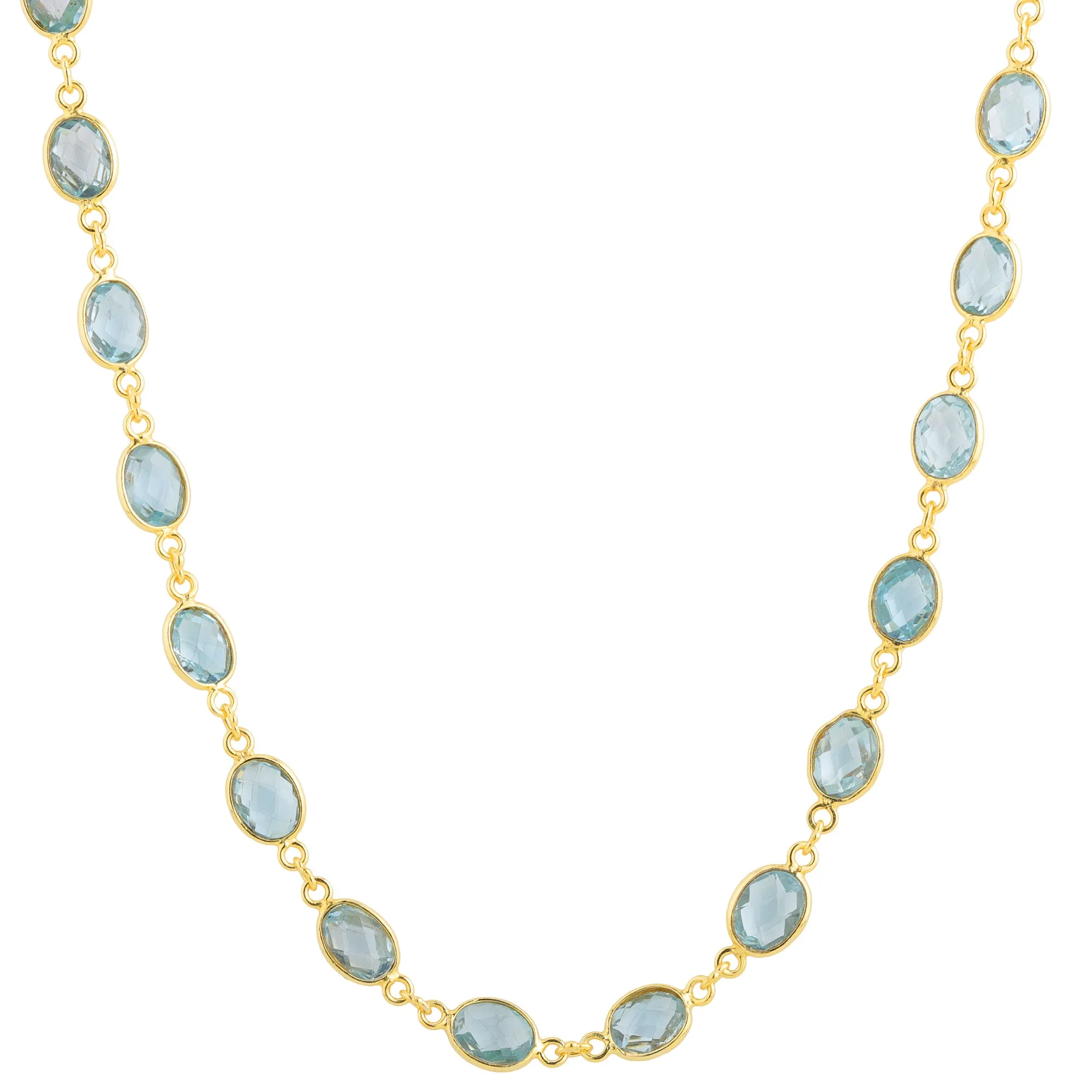 Necklace - Bezel Set Blue Topaz