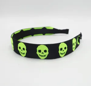 neon skull print headband casual hair accessory for women