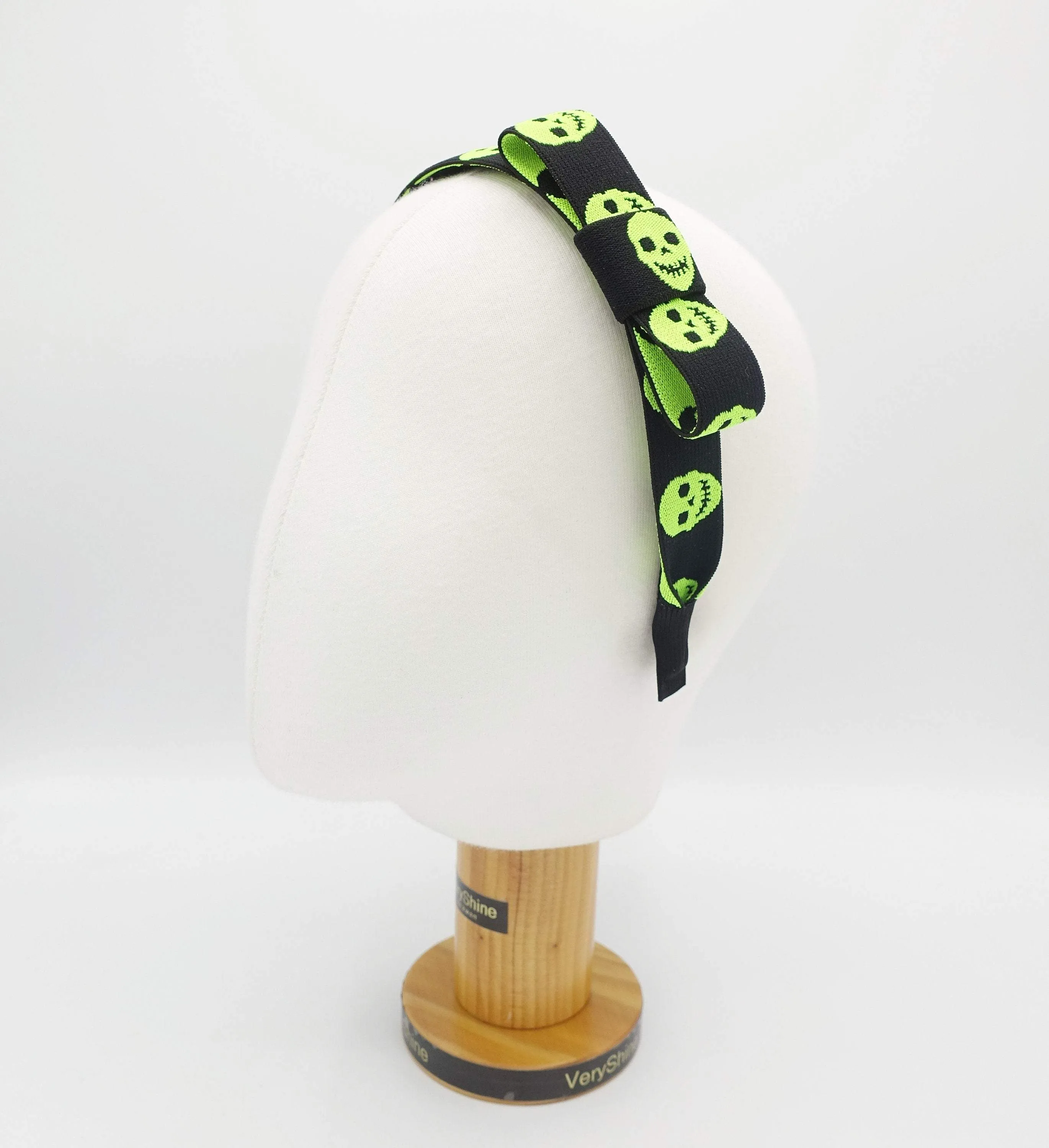 neon skull print headband casual hair accessory for women