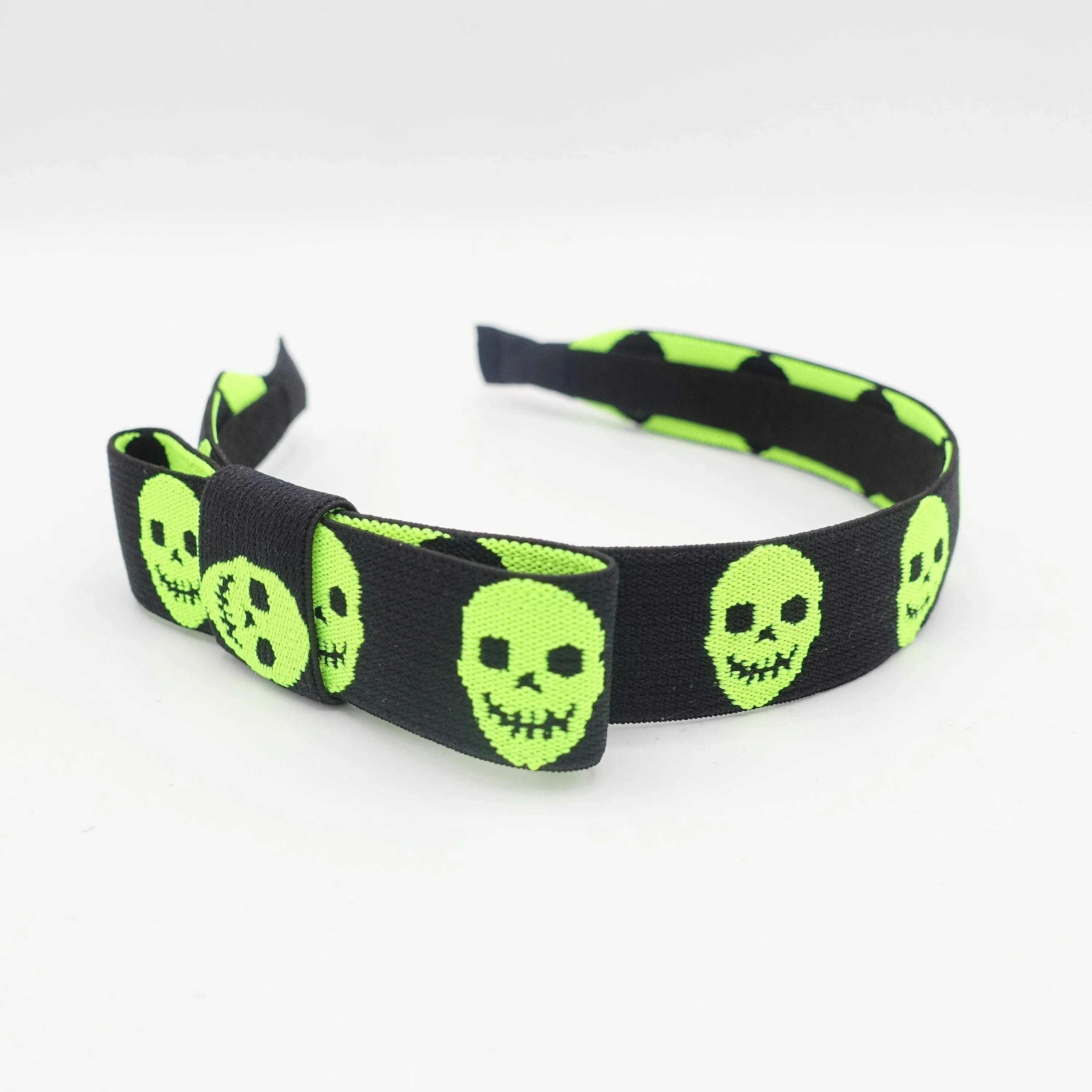 neon skull print headband casual hair accessory for women