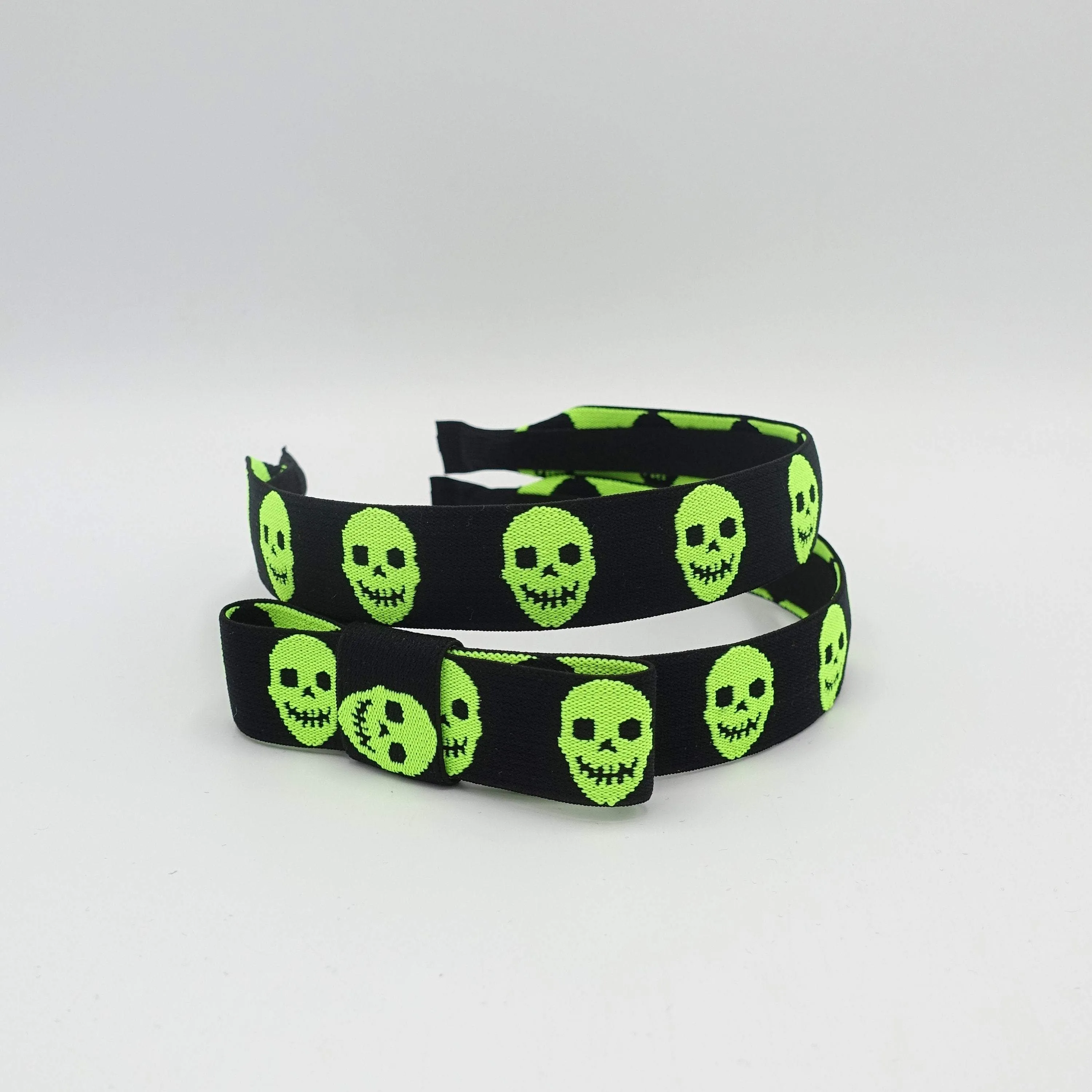 neon skull print headband casual hair accessory for women