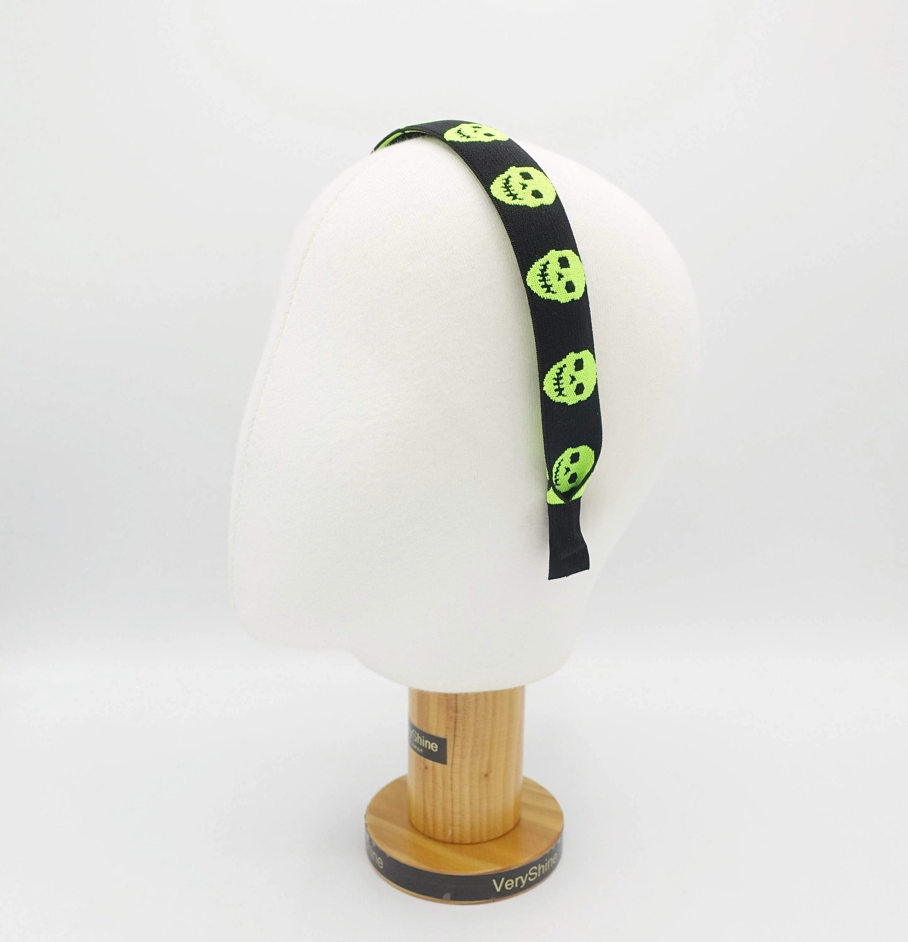 neon skull print headband casual hair accessory for women