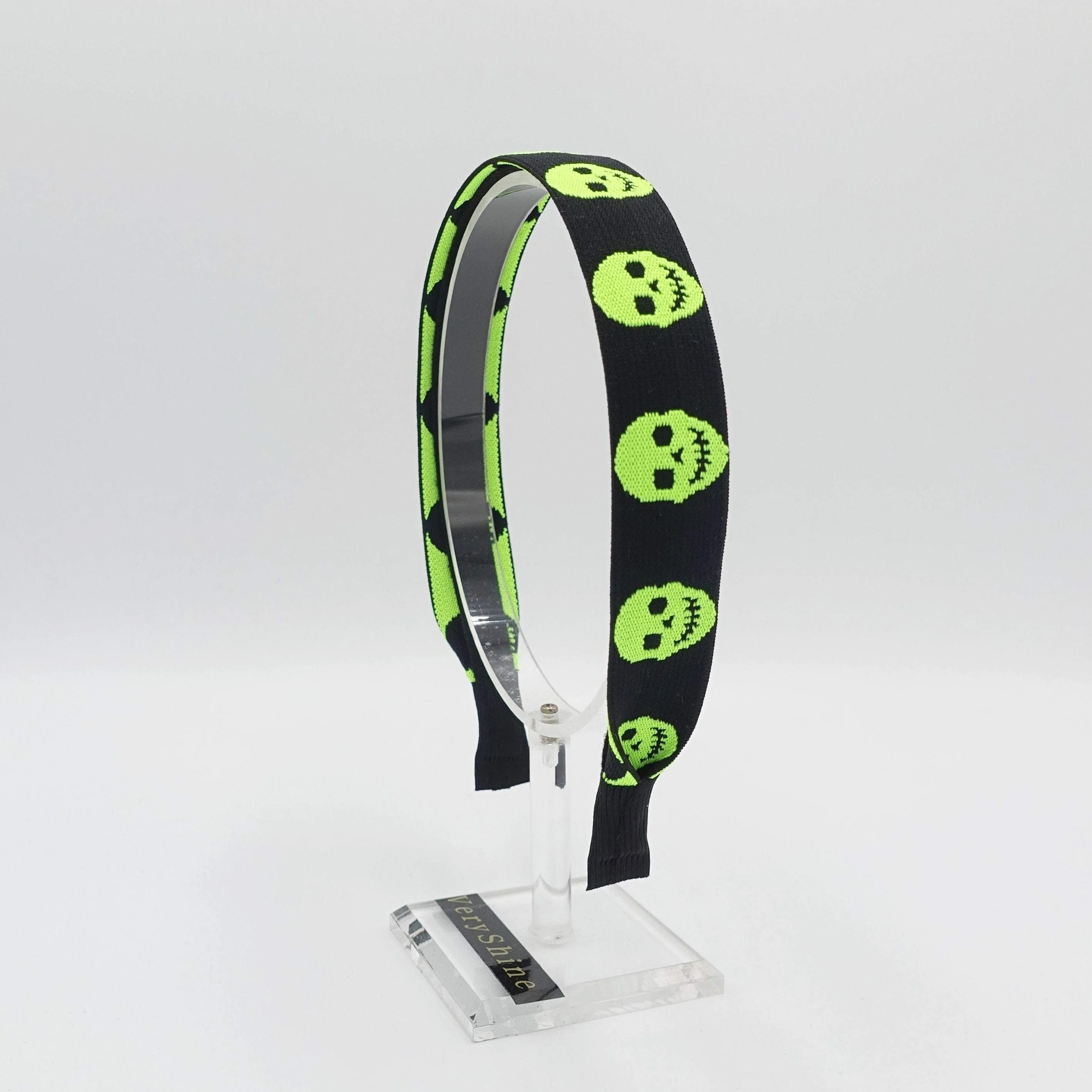 neon skull print headband casual hair accessory for women