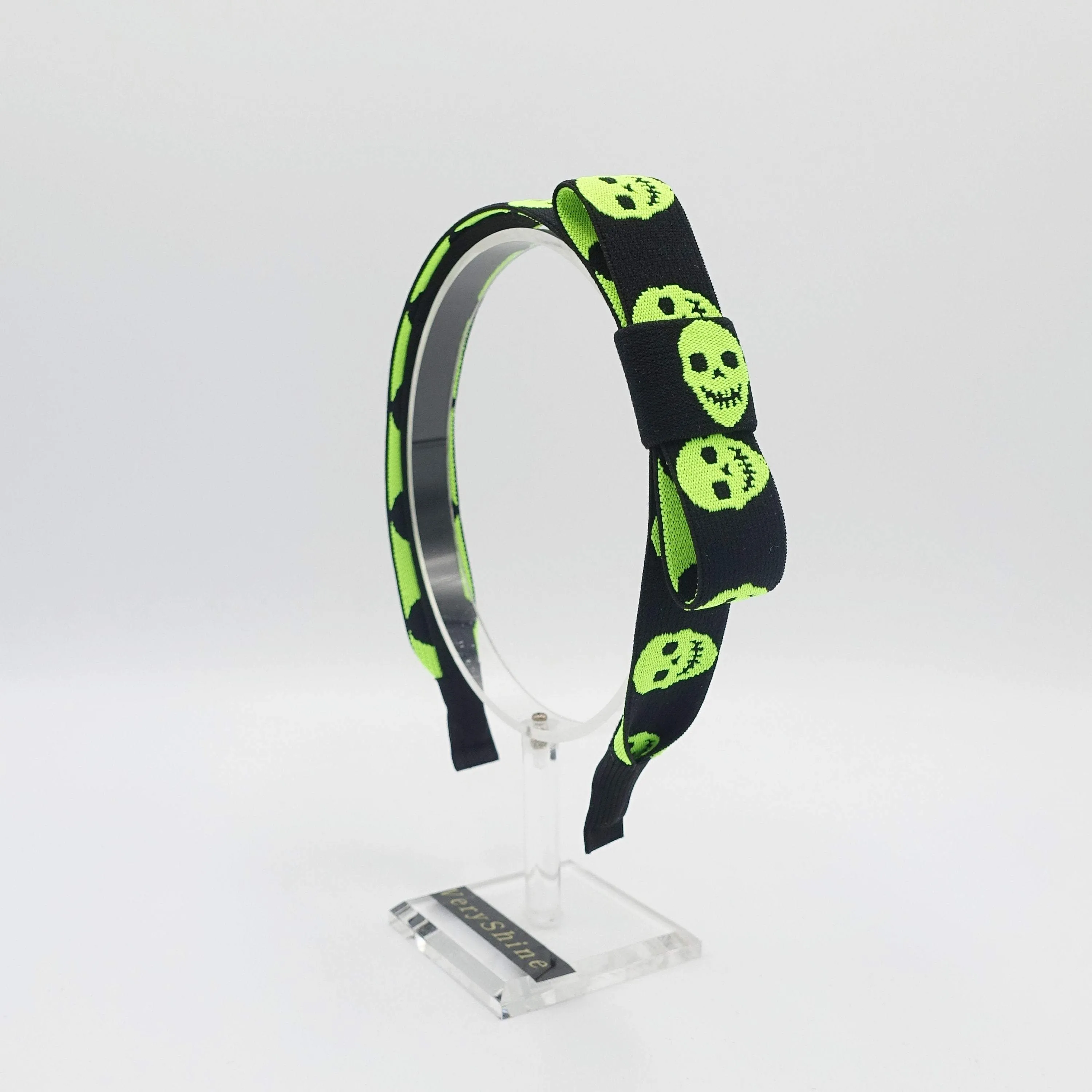 neon skull print headband casual hair accessory for women