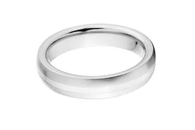 New 5mm Titanium Ring with Sterling Silver Inlay,Custom Made Titanim Wedding Band