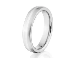 New 5mm Titanium Ring with Sterling Silver Inlay,Custom Made Titanim Wedding Band