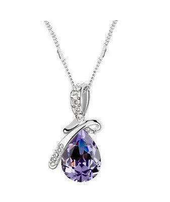 Ocean Tear Necklace - Amethyst