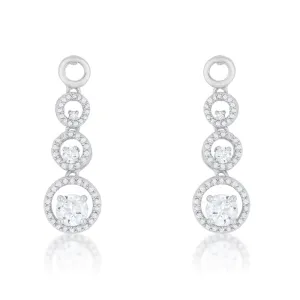 Olivia Graduated Halo Dangle Earrings | 3ct