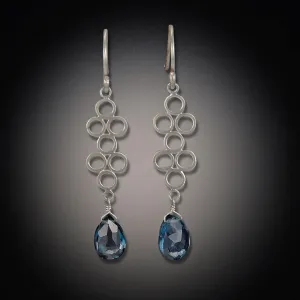 Open Filigree Earrings with Gem Drop