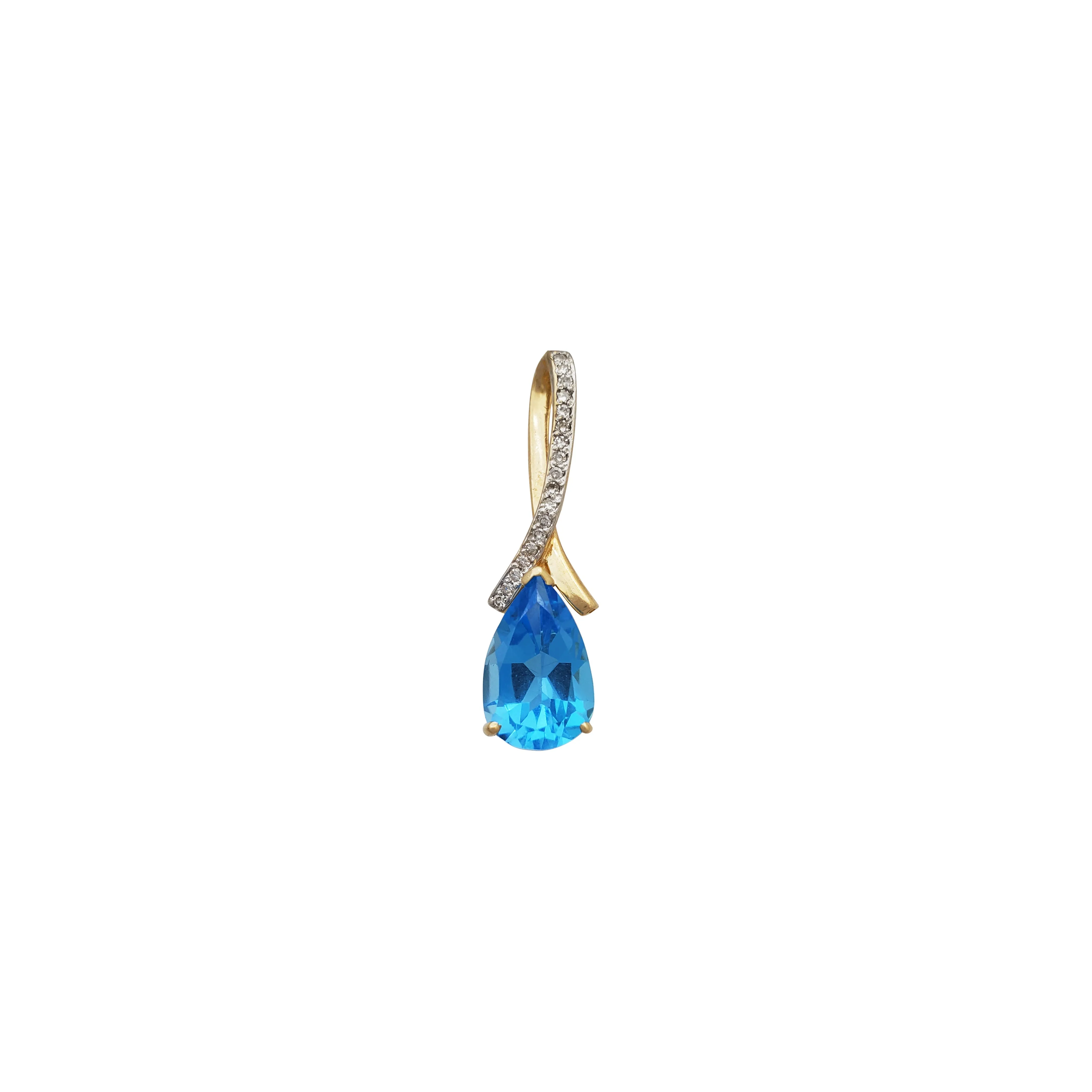 Pear Shaped Aquamarine Pendant (14K)