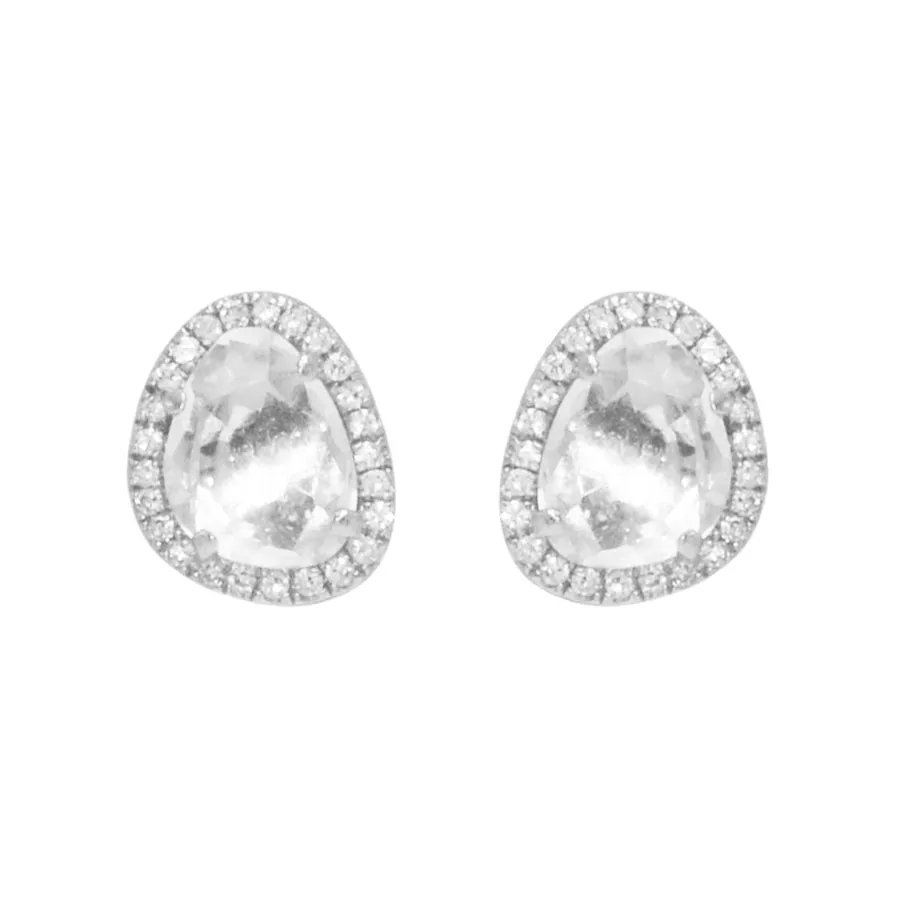 Pebble Studs - White Topaz