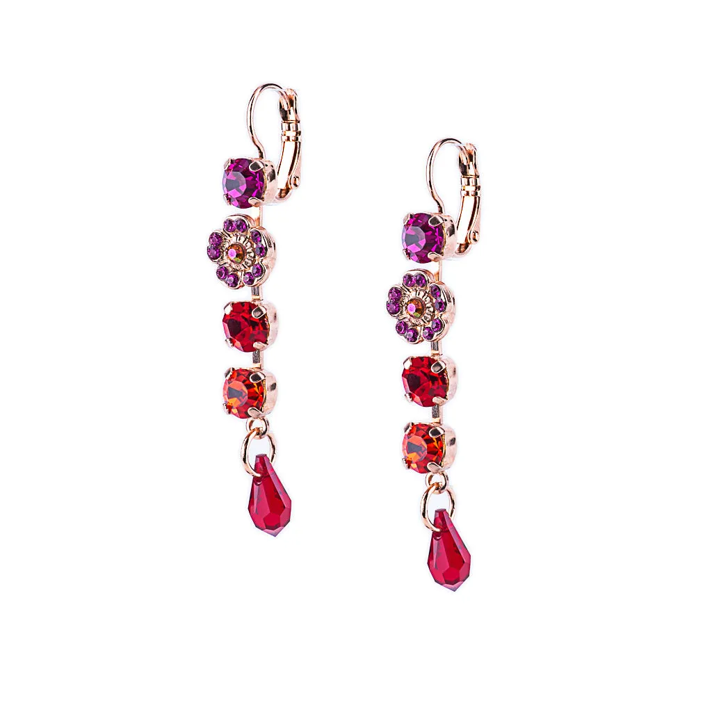 Petite Dangle Cosmos Leverback Earring in "Hibiscus" *Preorder*