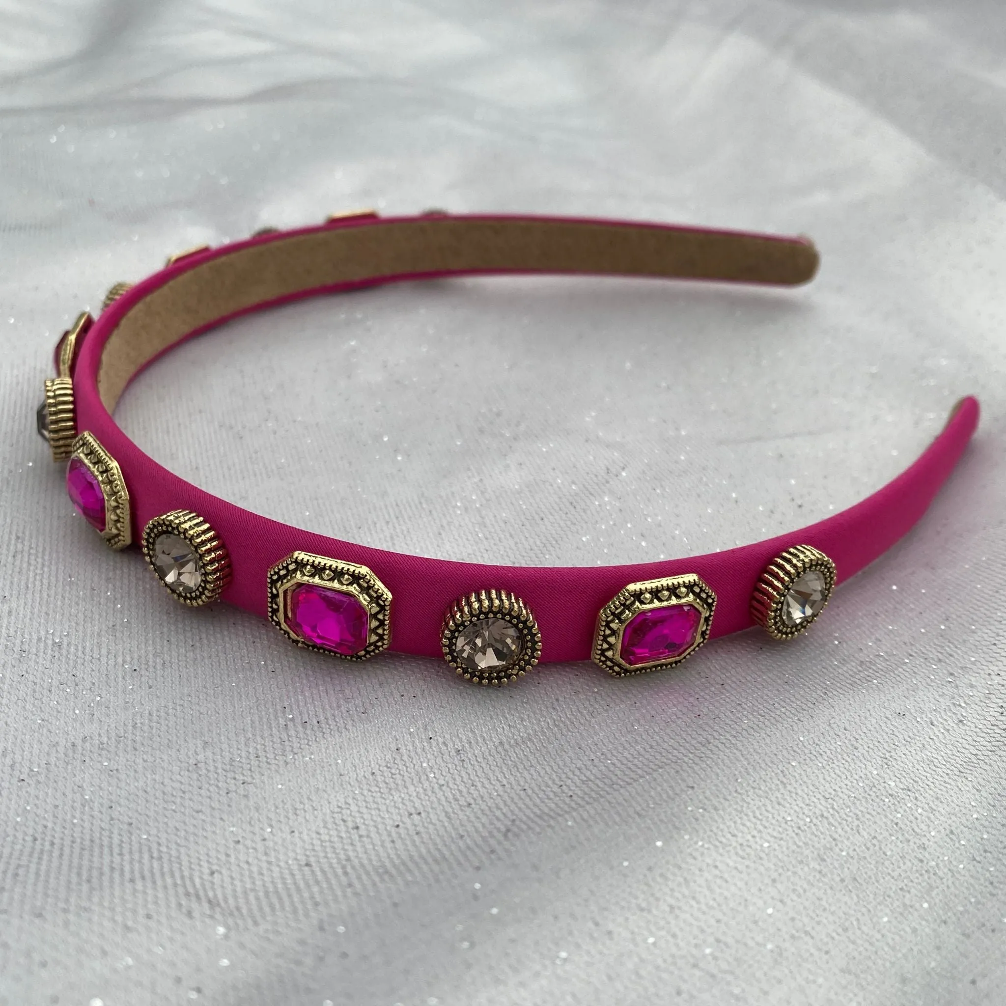 Pink Headband Hot Pink Hair Band Vintage Headband Fuscia