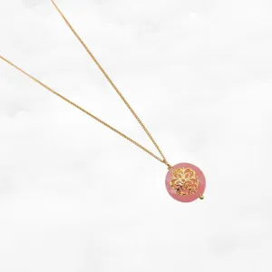 Plum Blossom Cherry Quartz Pendant Necklace