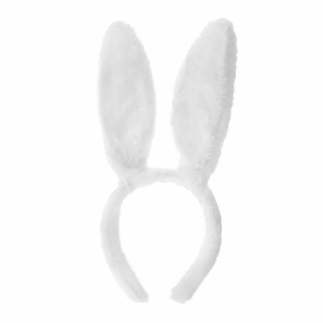 Plush Bunny Ears Headband - White