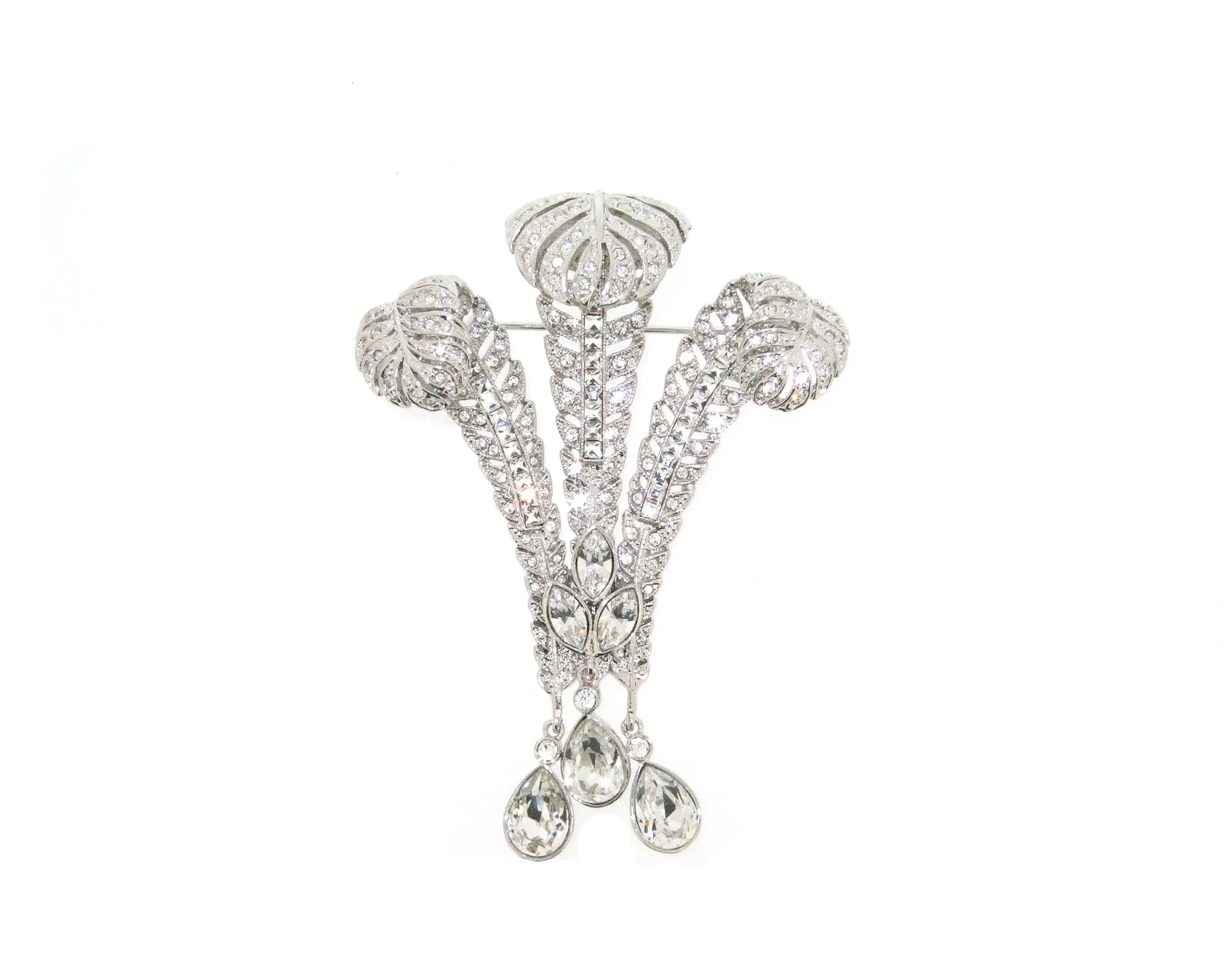 Prince of Wales Feathers Brooch Crystal Bill Skinner