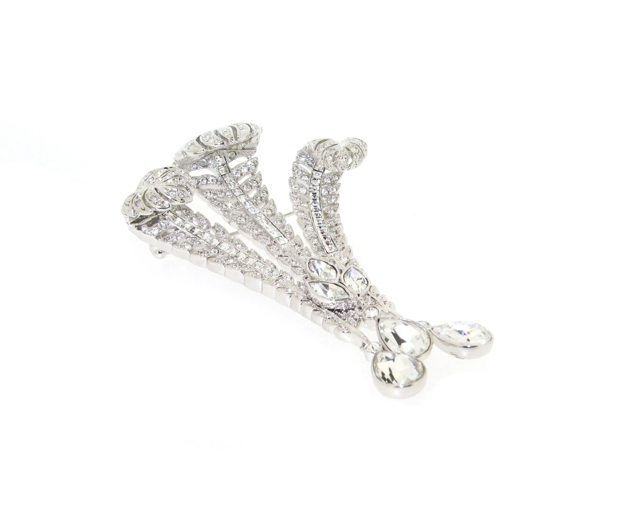 Prince of Wales Feathers Brooch Crystal Bill Skinner