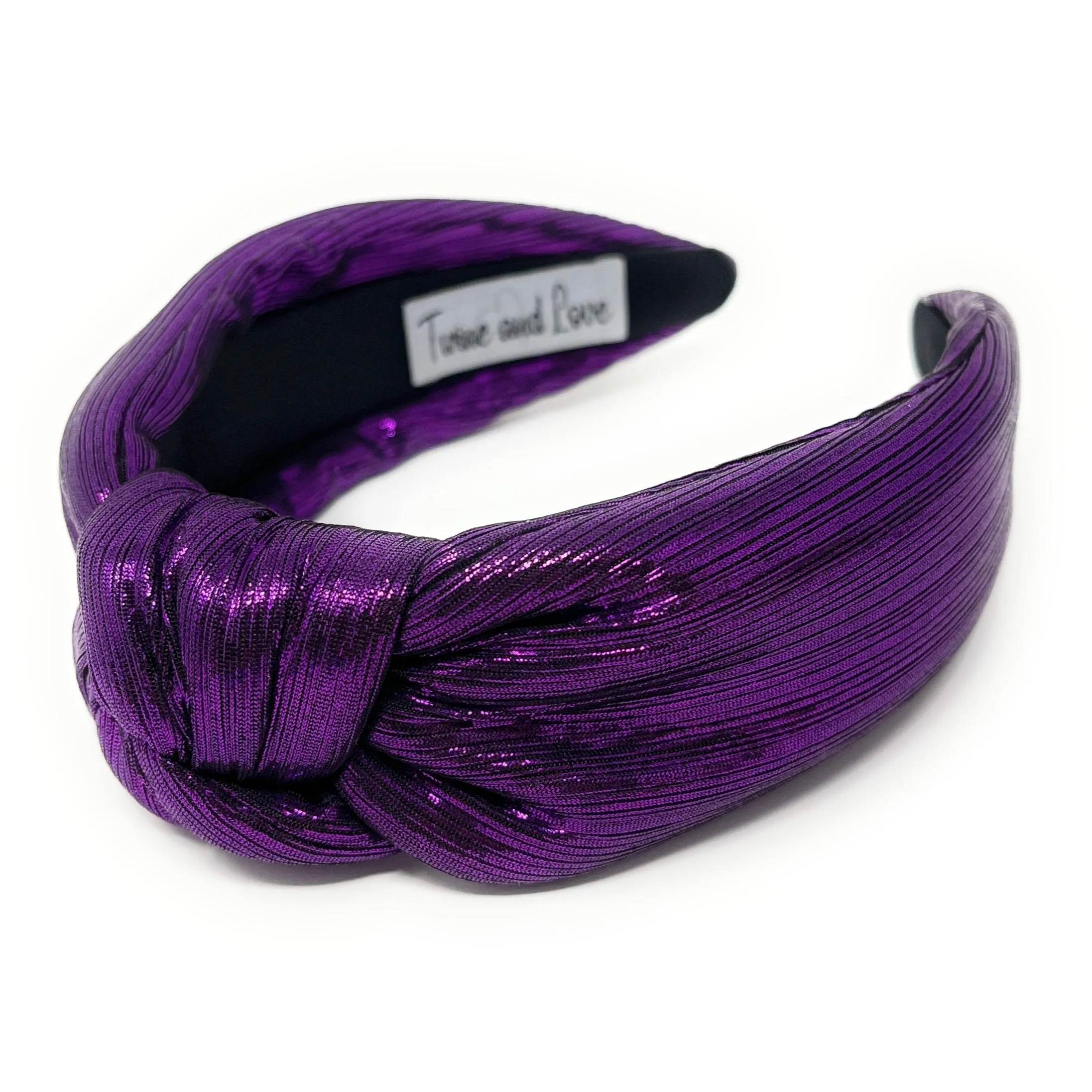 Purple Padded Metallic Knotted Headband