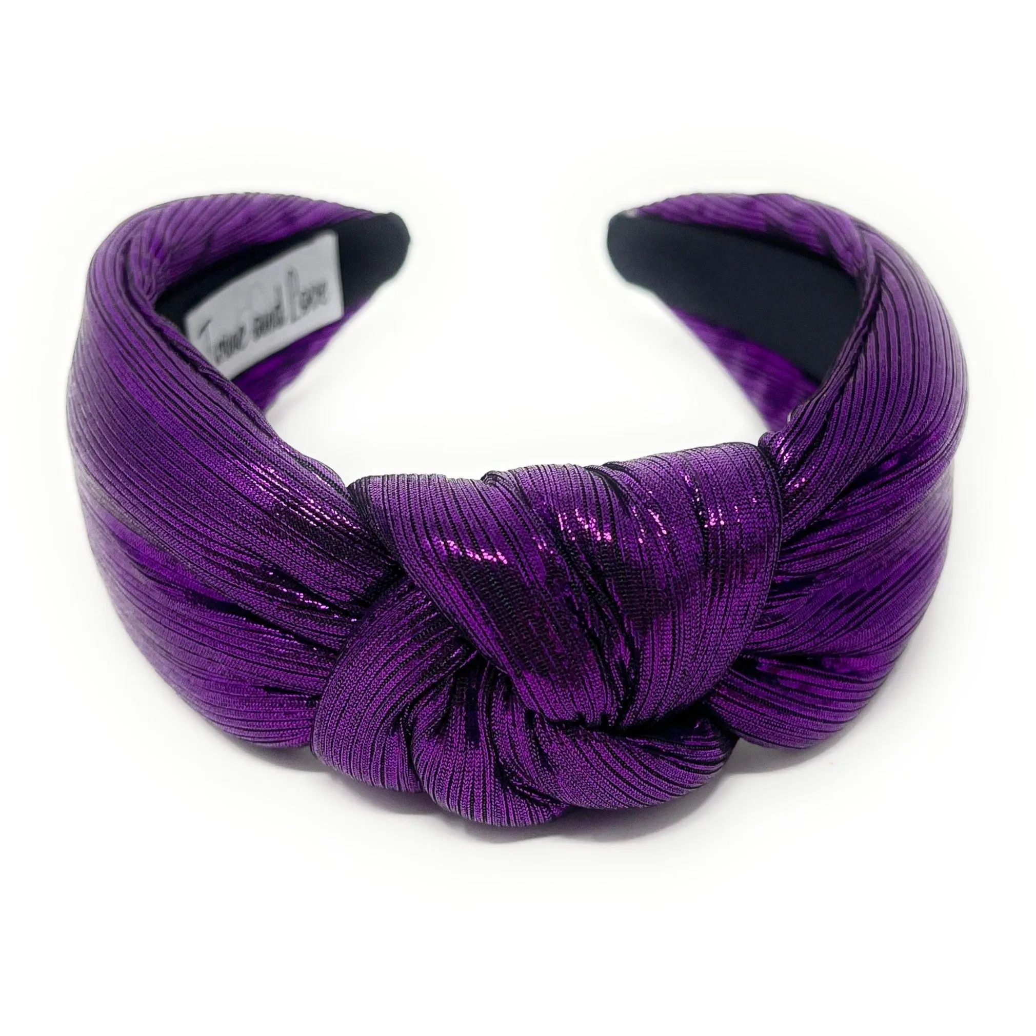 Purple Padded Metallic Knotted Headband