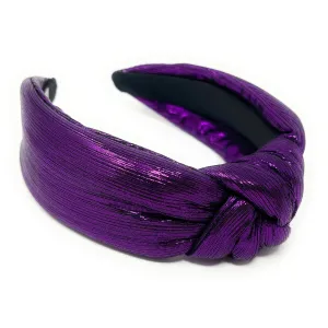 Purple Padded Metallic Knotted Headband