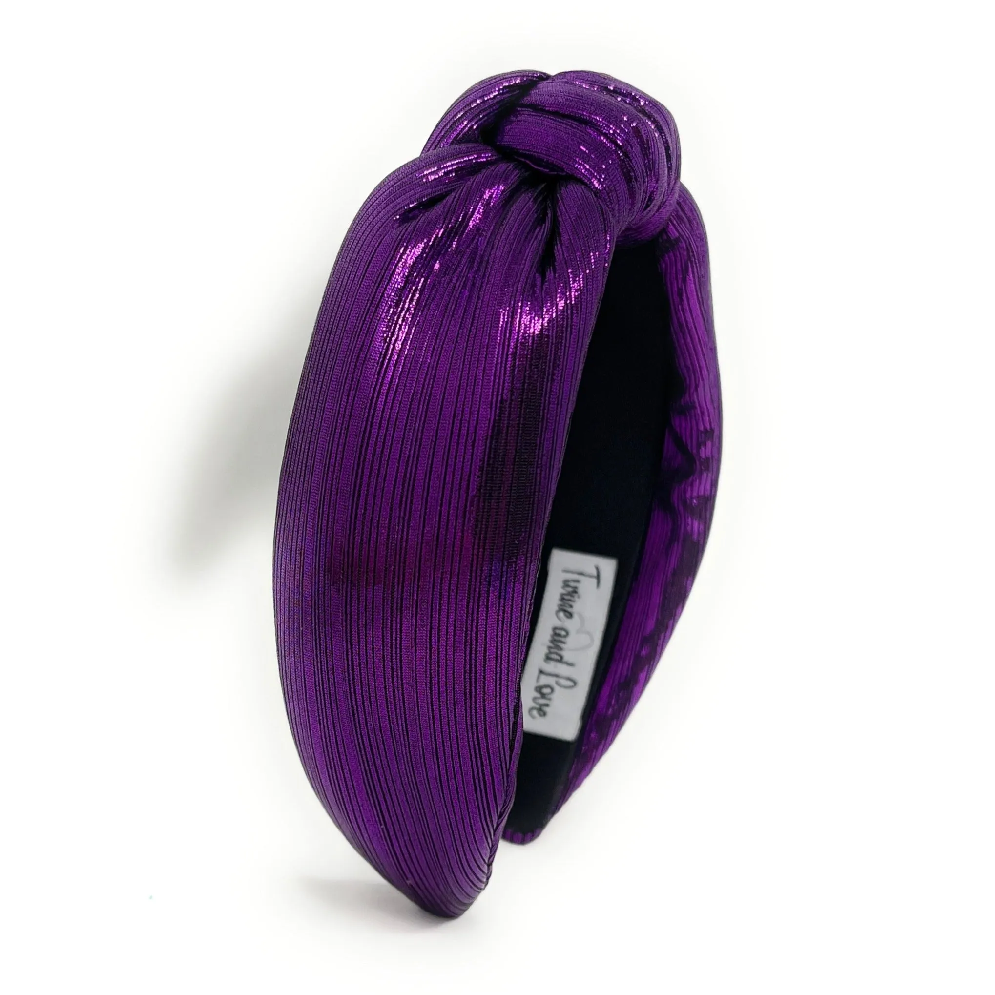 Purple Padded Metallic Knotted Headband