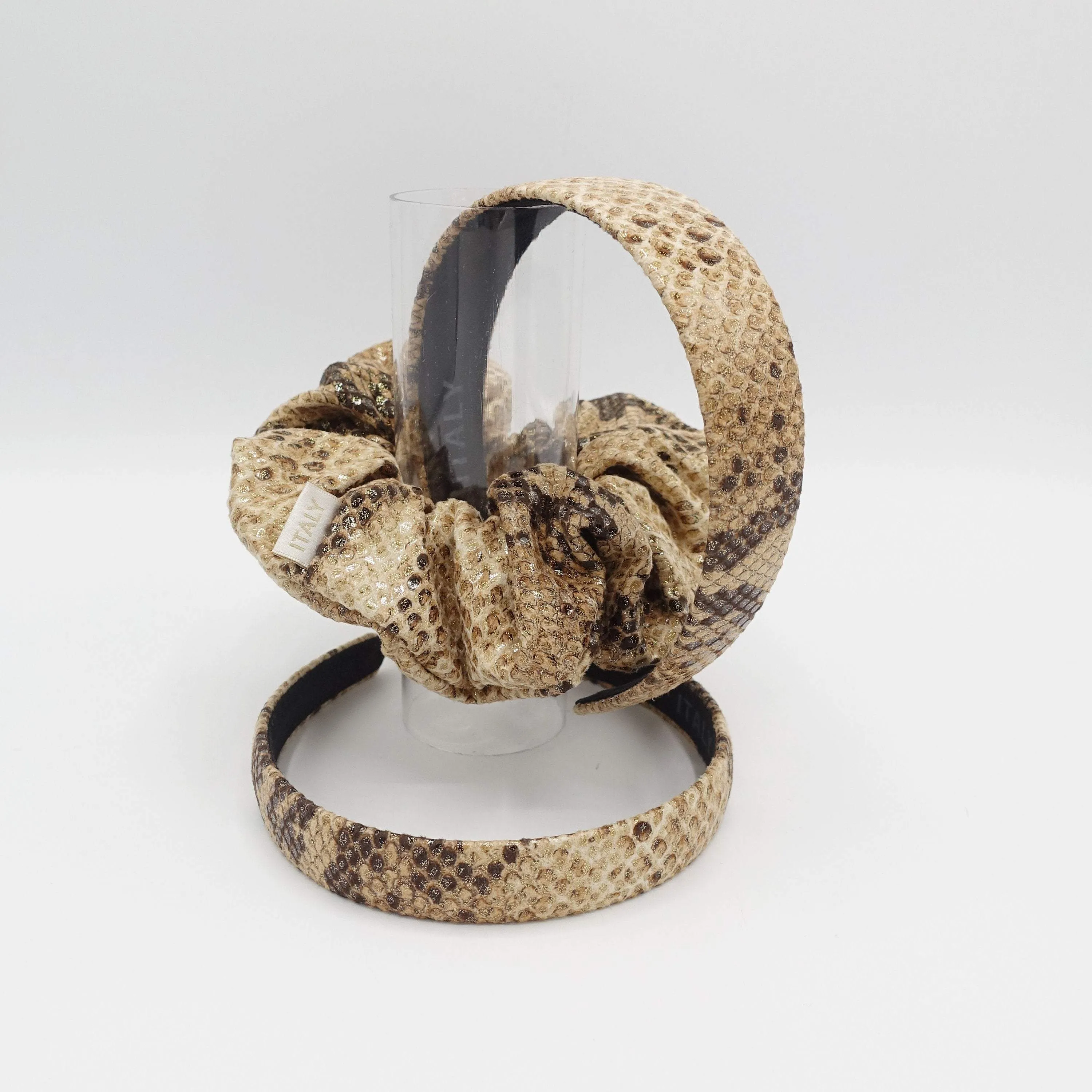 python headband faux leather scrunchies quality hair accessory for women