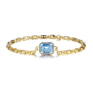 "Aqua Earth Conservation Champion" Aquamarine and Sapphire Bracelet