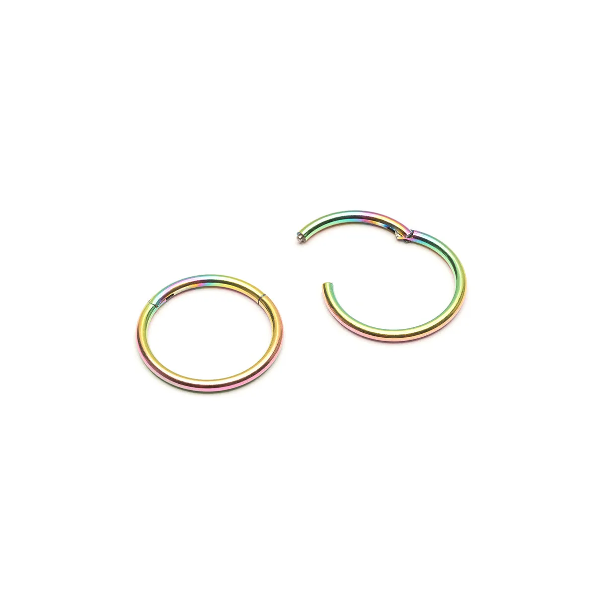 Rainbow Titanium Huggie Earrings