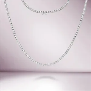 Ready to Ship Diamond Tennis Necklace (4.00 ct.) 2 mm Illusion Setting in 14K Gold