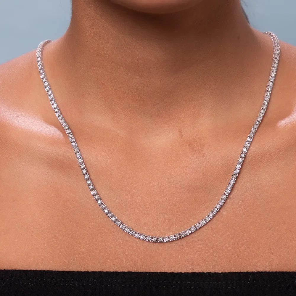 Ready to Ship Diamond Tennis Necklace (4.00 ct.) 2 mm Illusion Setting in 14K Gold