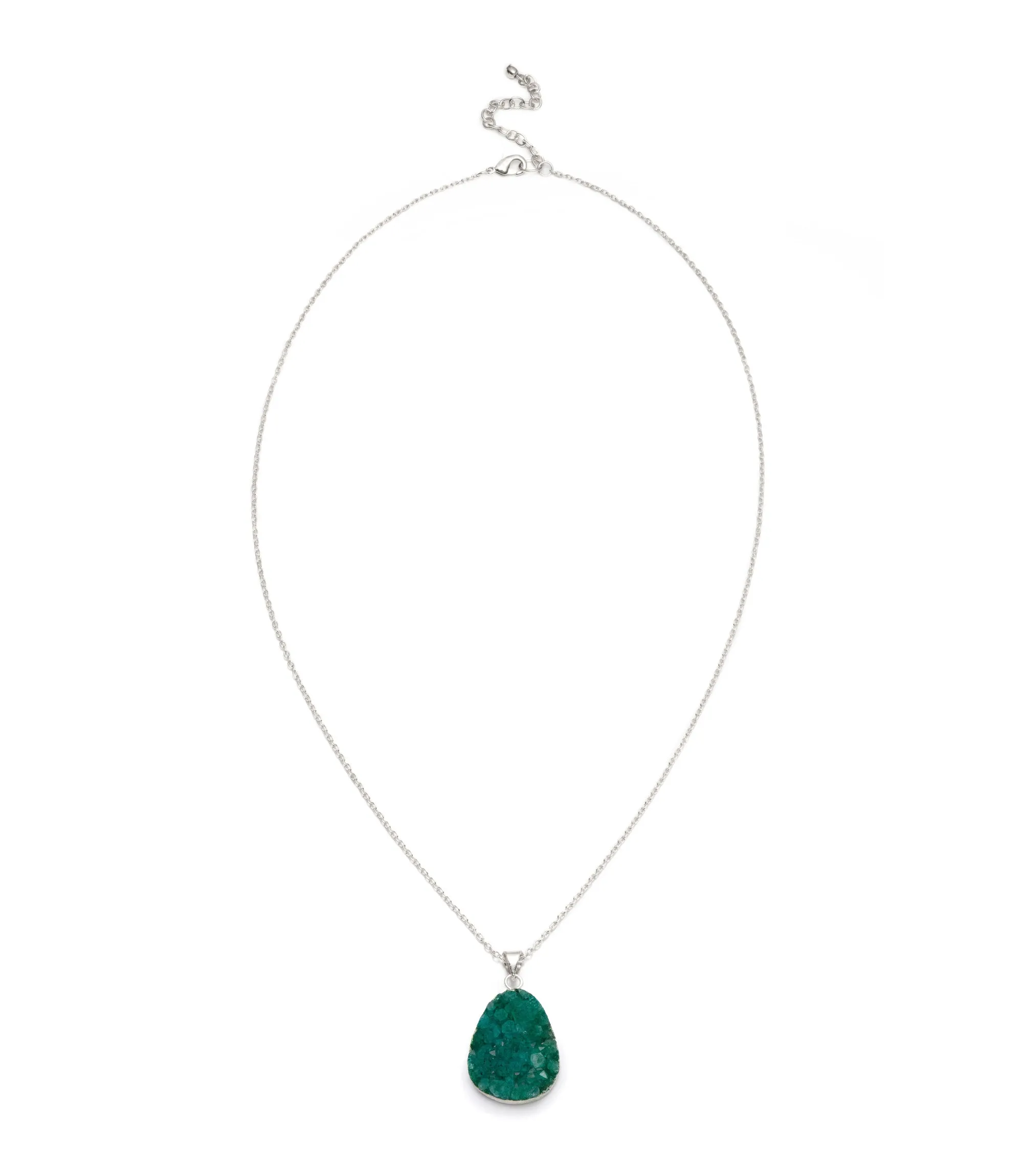 Rishima Druzy Drop Necklace Seafoam