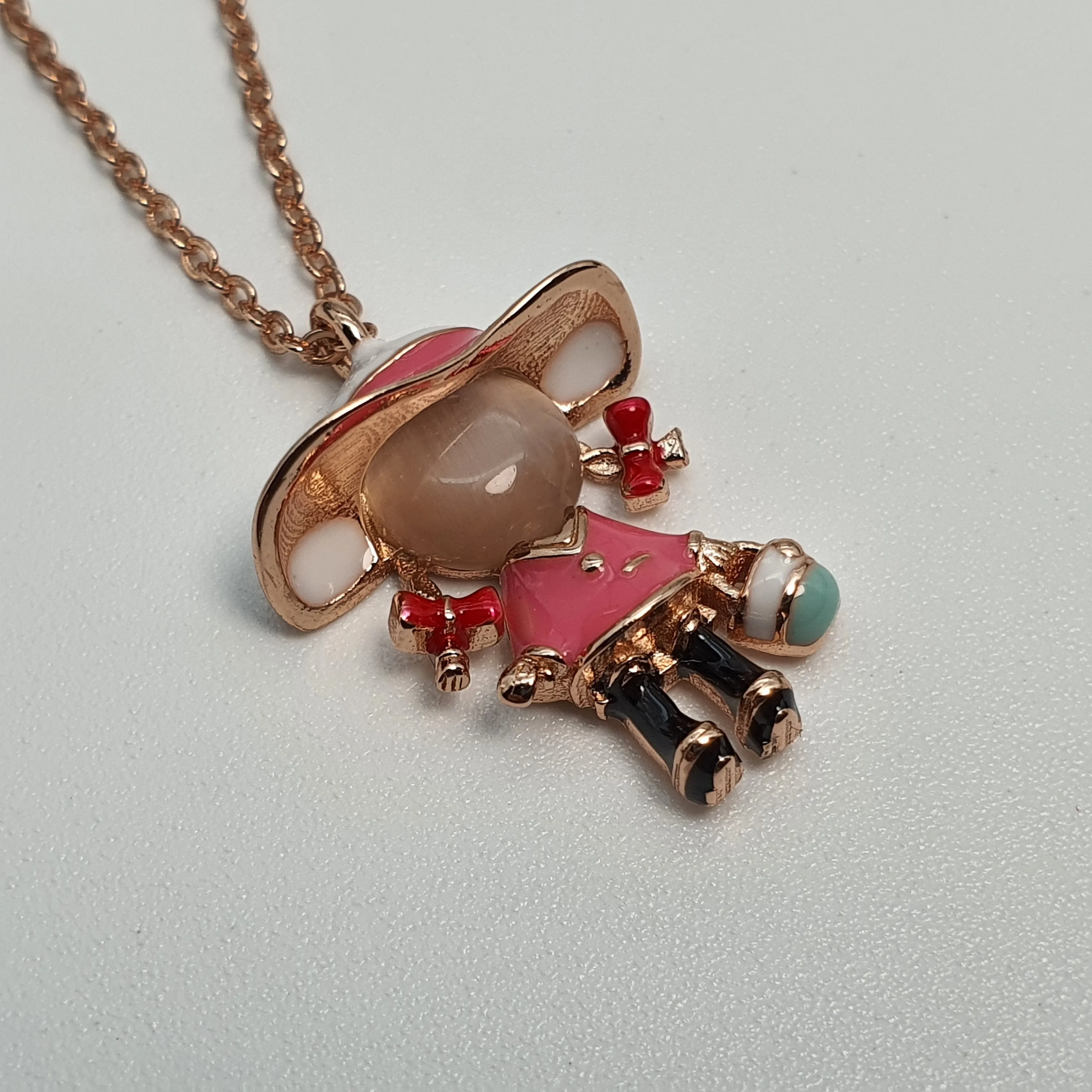 Rose Gold Little Girl Necklace, Sterling Silver