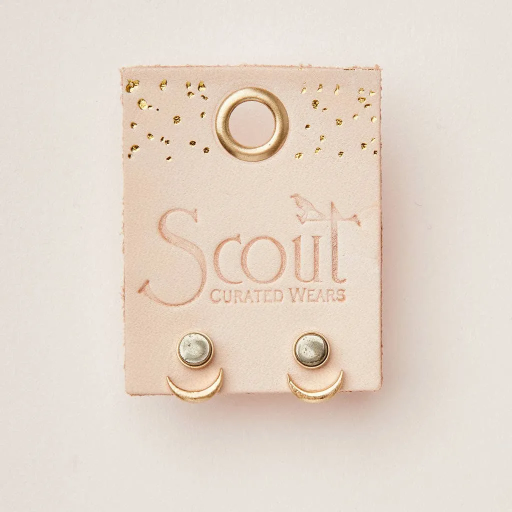 Scout Stone Moon Phase Ear Jacket - Pyrite/Gold