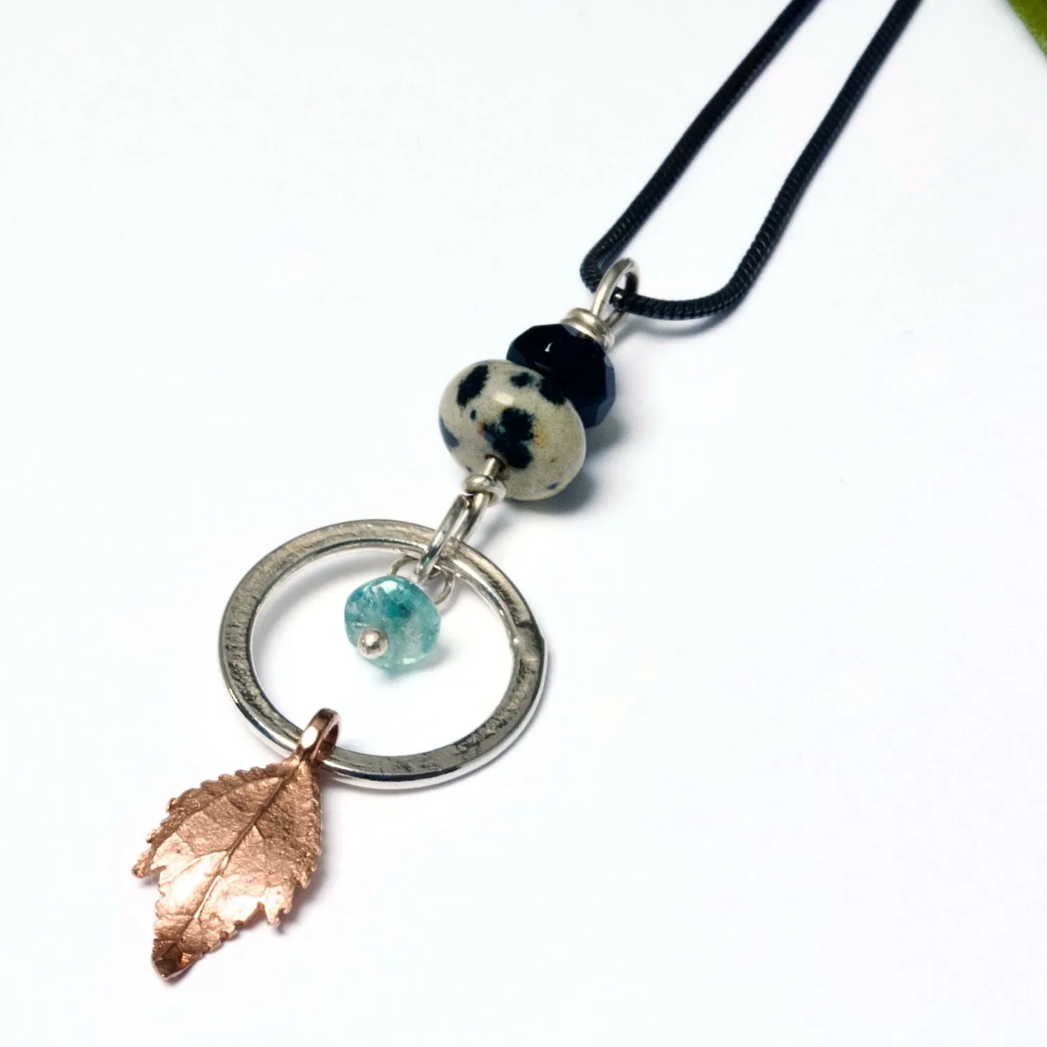 Silver Dreamcatcher Leaf Necklace