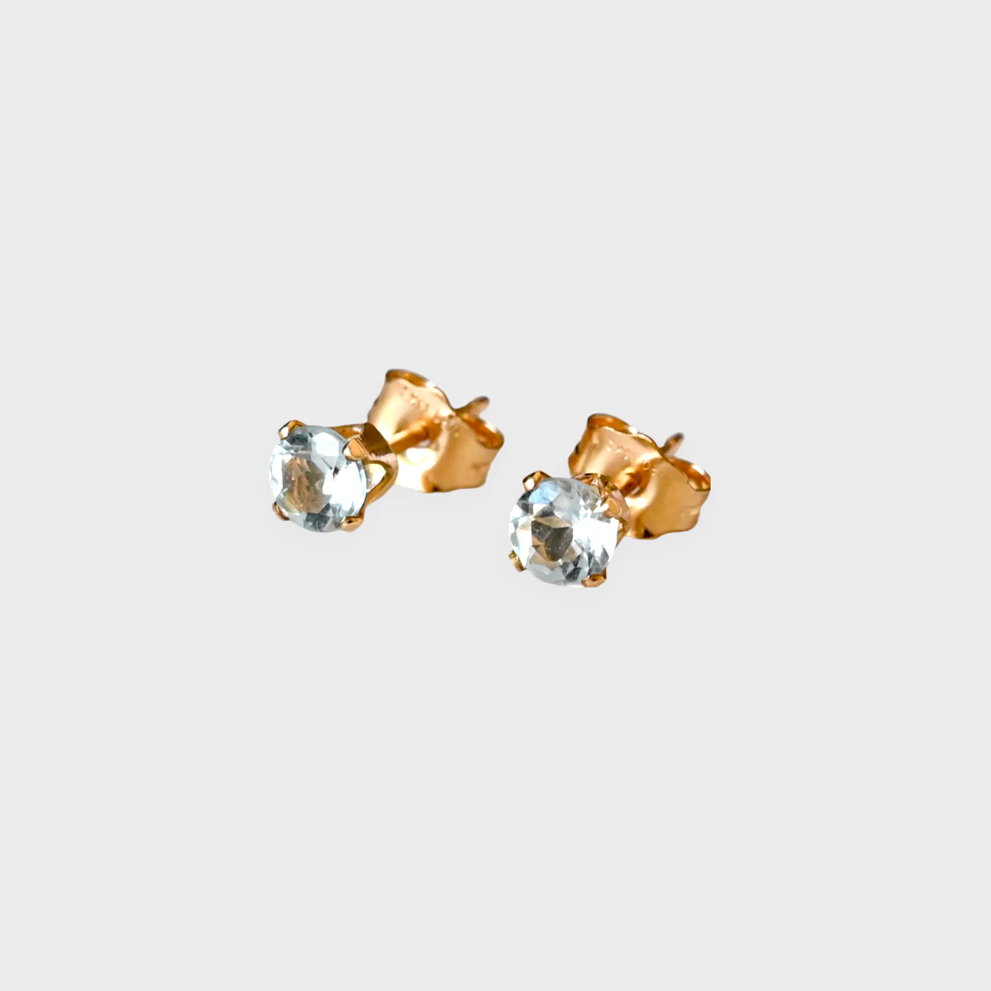 Sky Blue Topaz Gold Studs