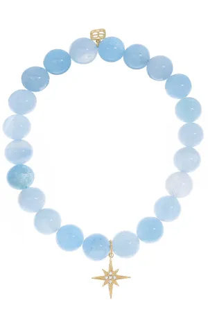 Starburst Aquamarine Charm Bracelet