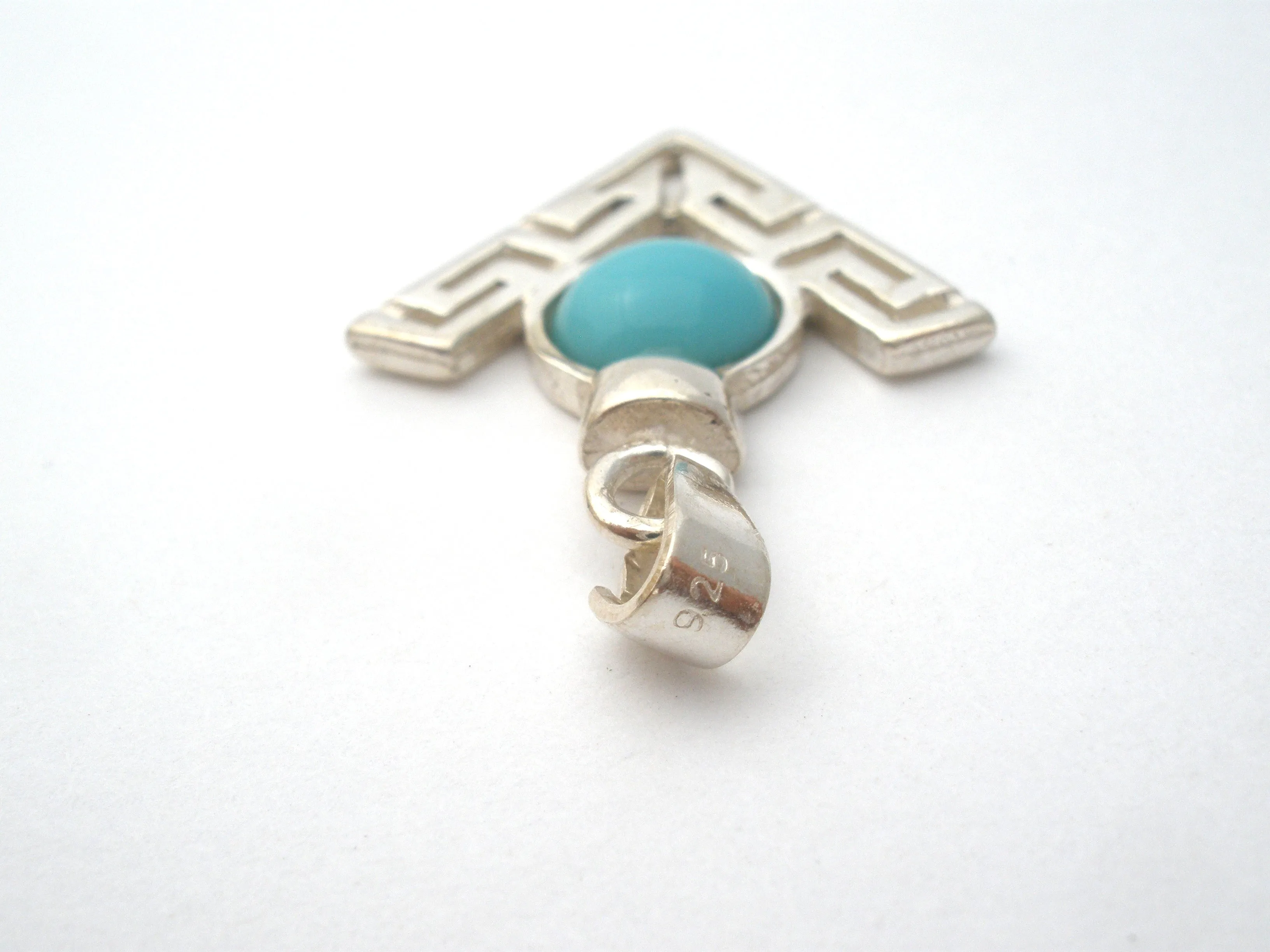 Sterling Silver Turquoise Pendant Slide Vintage