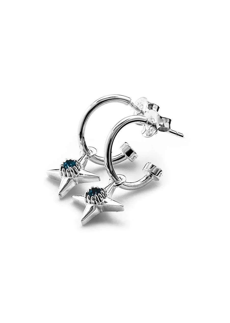 STOLEN GIRLFRIENDS CLUB NINJA STAR LONDON TOPAZ EARRINGS JWL2-24-58