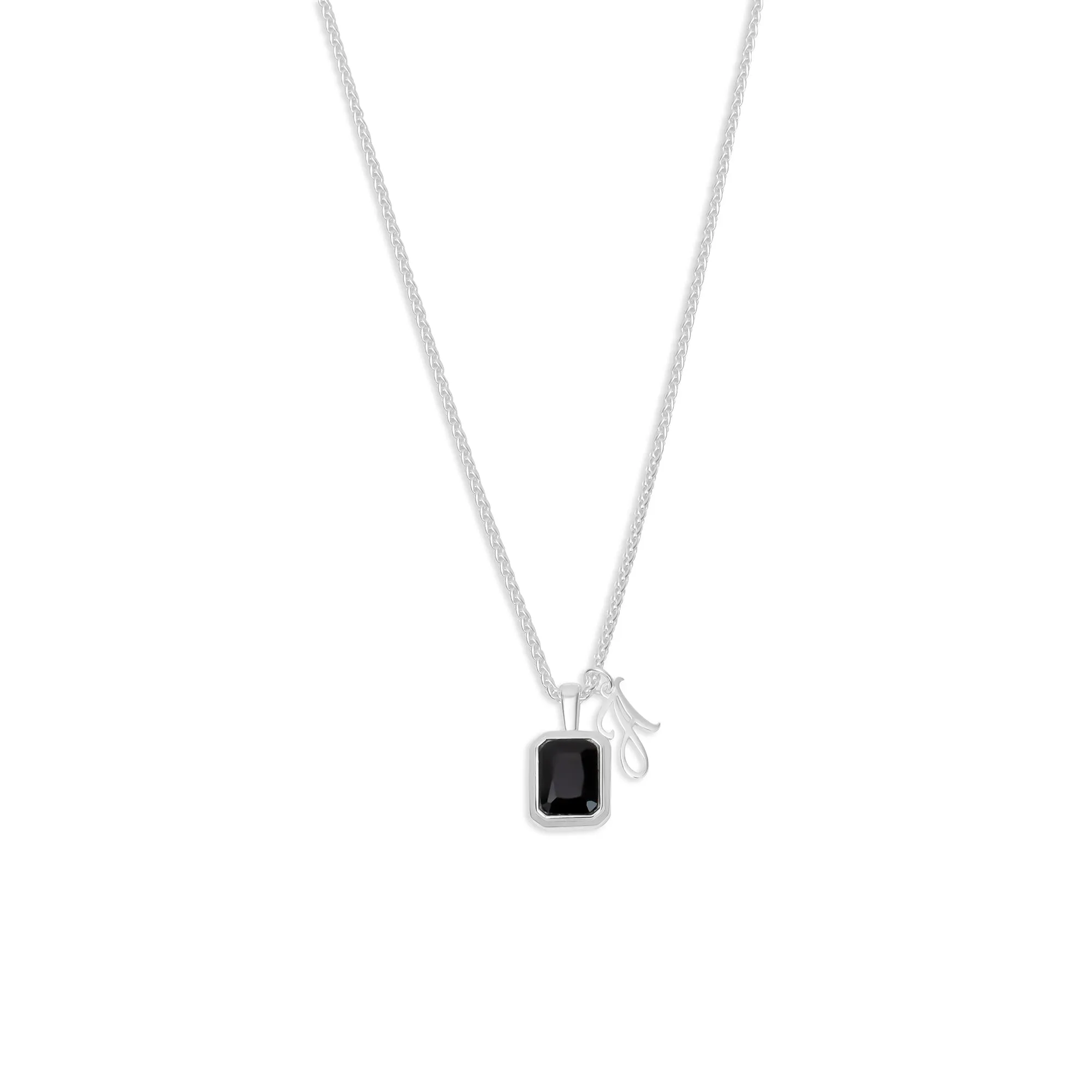 The Onyx Initial Gemstone Necklace