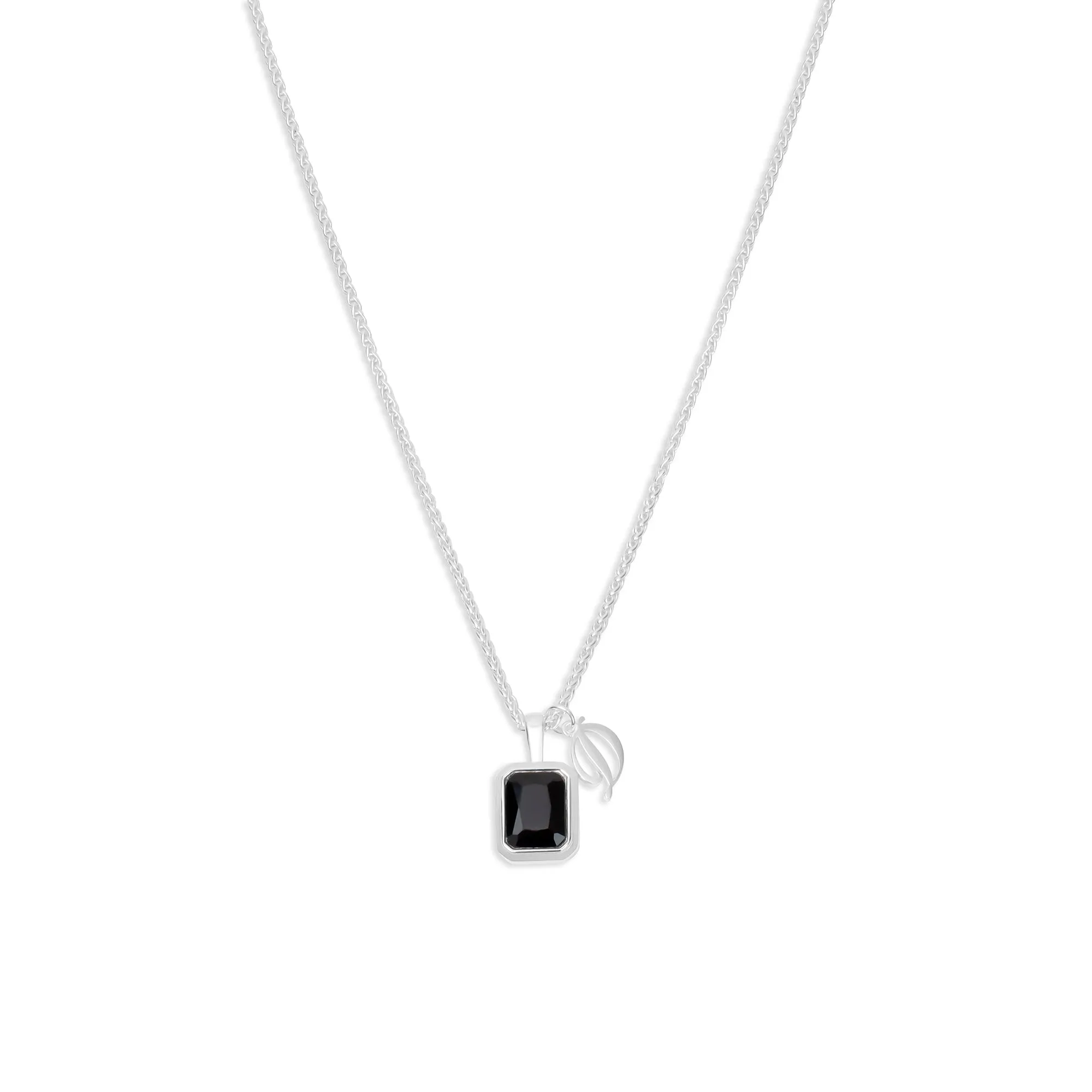 The Onyx Initial Gemstone Necklace