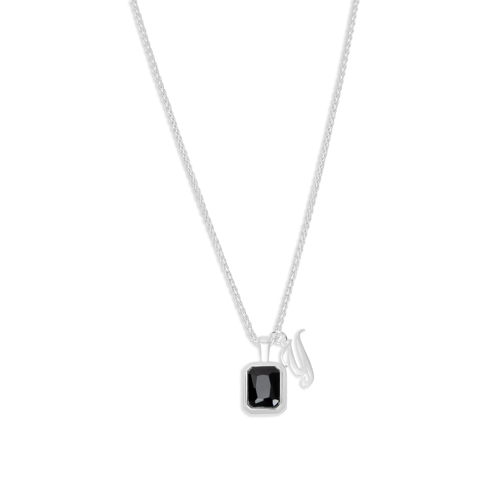 The Onyx Initial Gemstone Necklace