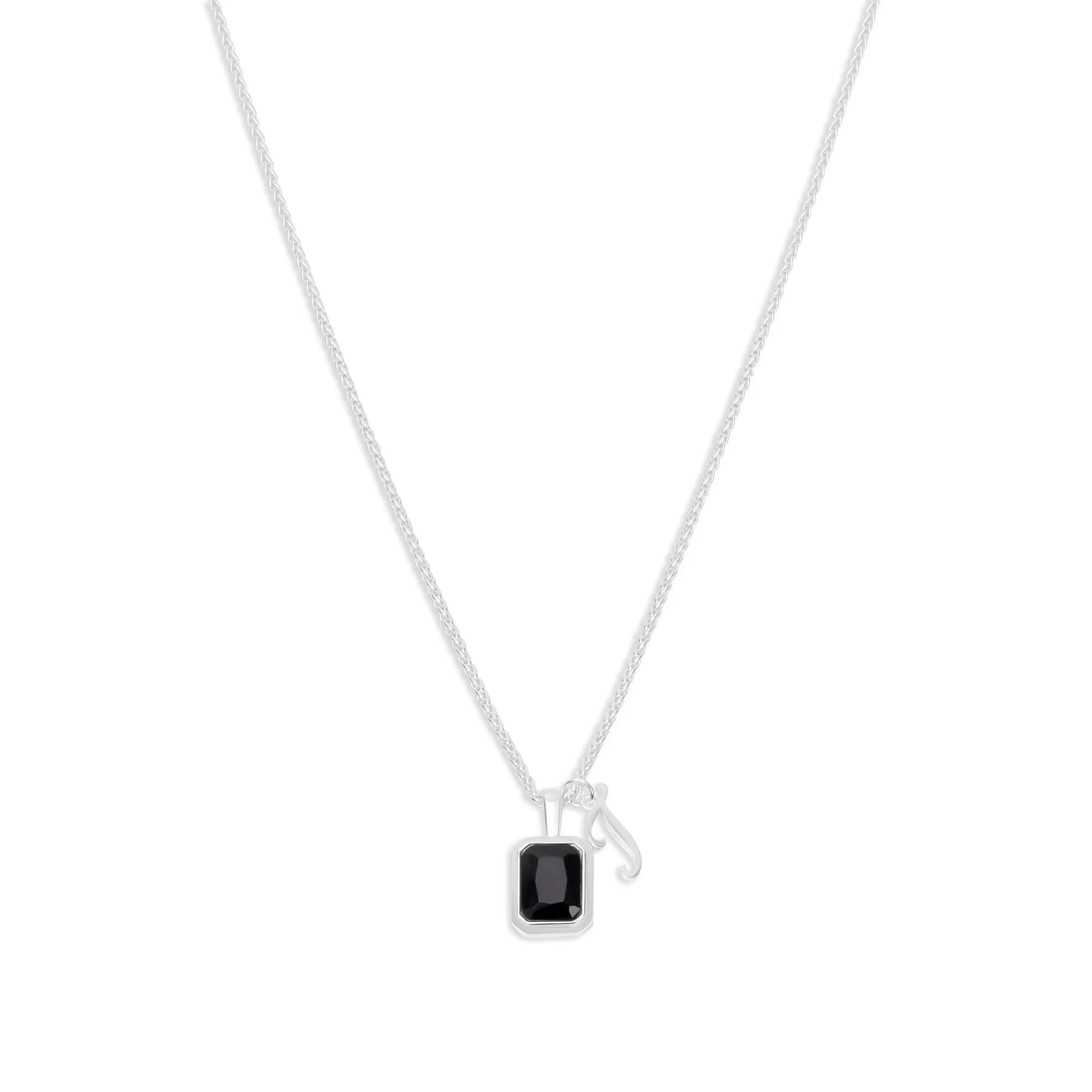 The Onyx Initial Gemstone Necklace