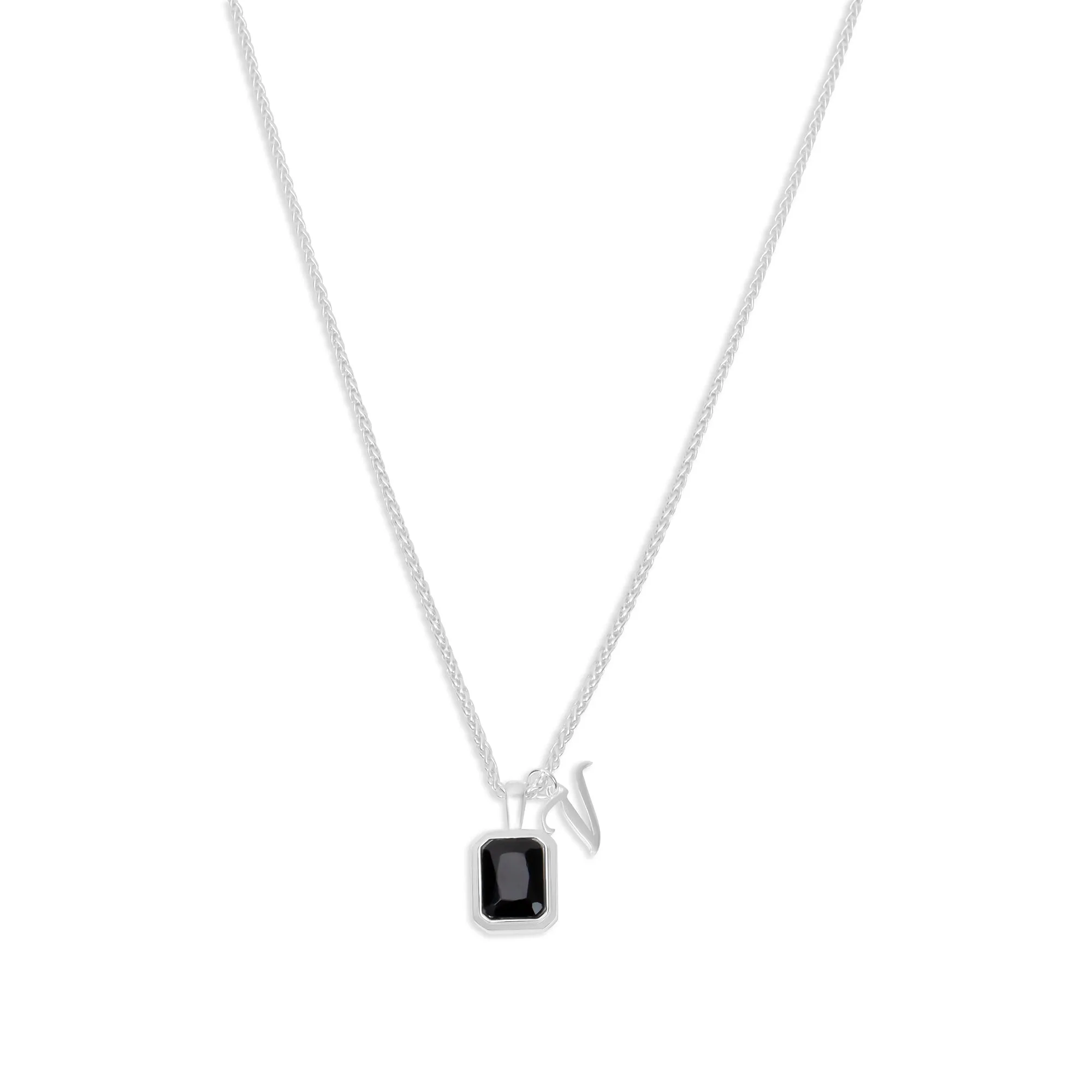 The Onyx Initial Gemstone Necklace