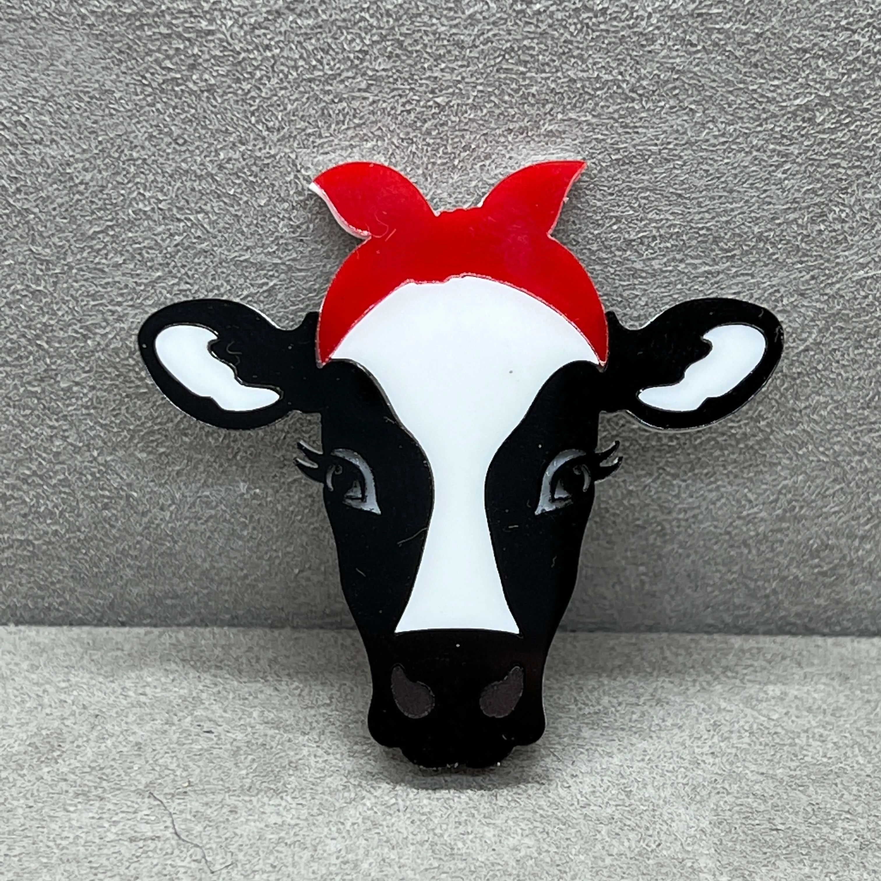 The Rockabilly Frisian Cow - Acrylic Art Brooch