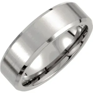 Titanium 7 mm Beveled-Edge Band with Satin Finish