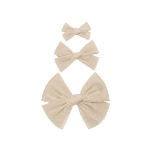 Tulle Bow - Sand Clip