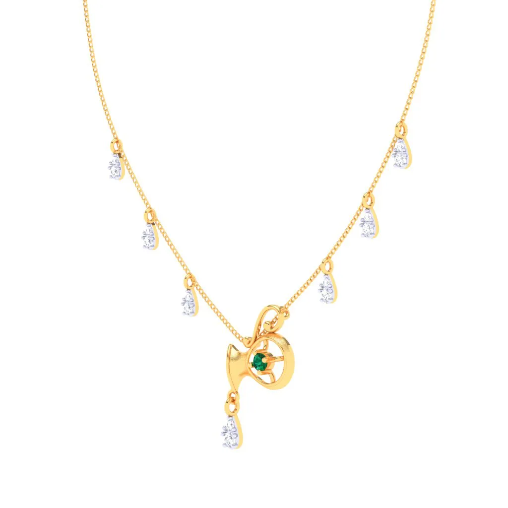 Unique Aquarius Themed 18k Gold And Diamond Necklace From Pc Chandra Online Exclusive Collection