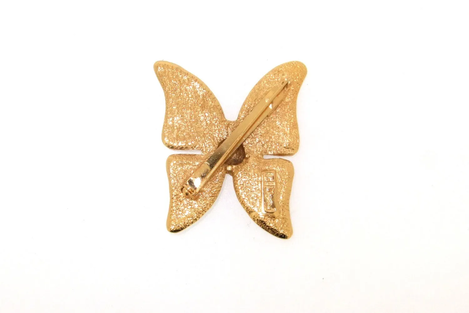 Vintage YSL Butterfly Brooch Yves Saint Laurent Statement Purple Enamel