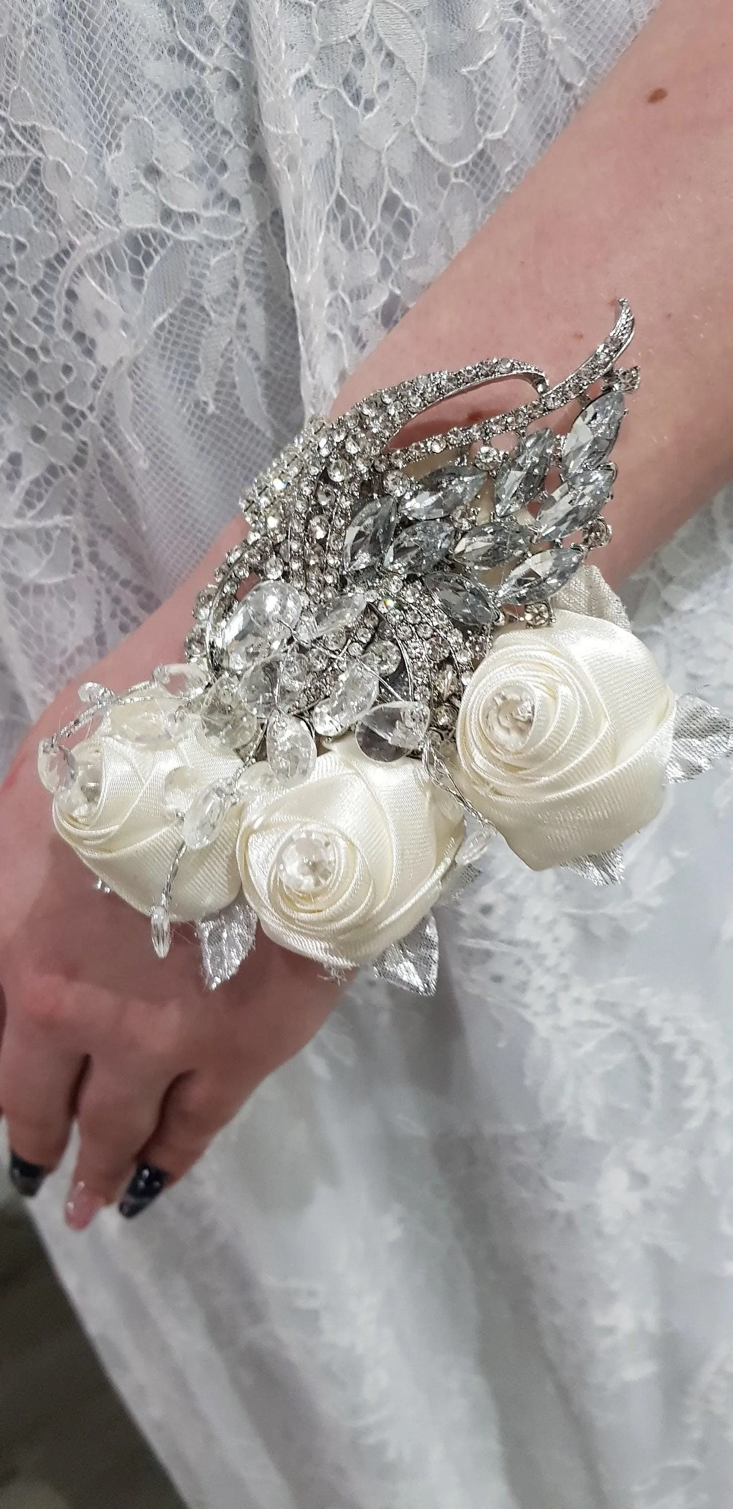 Wedding wrist corsage by Crystal wedding uk