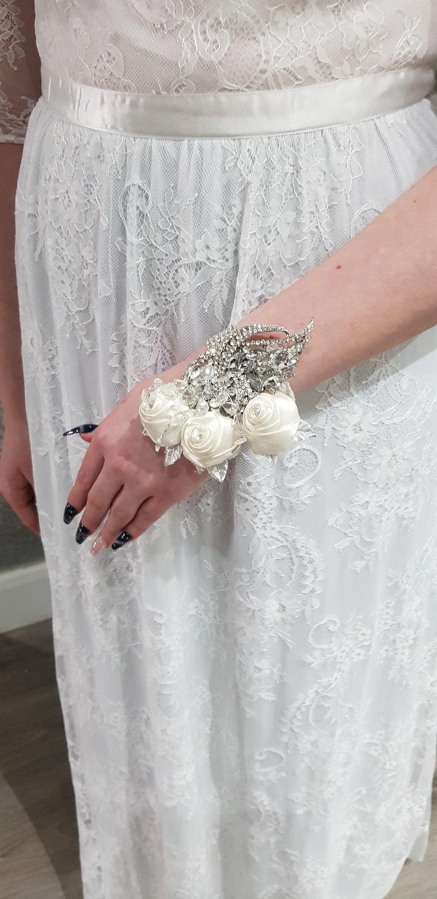 Wedding wrist corsage by Crystal wedding uk